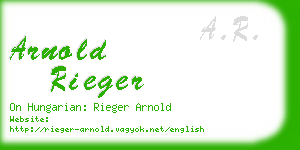 arnold rieger business card